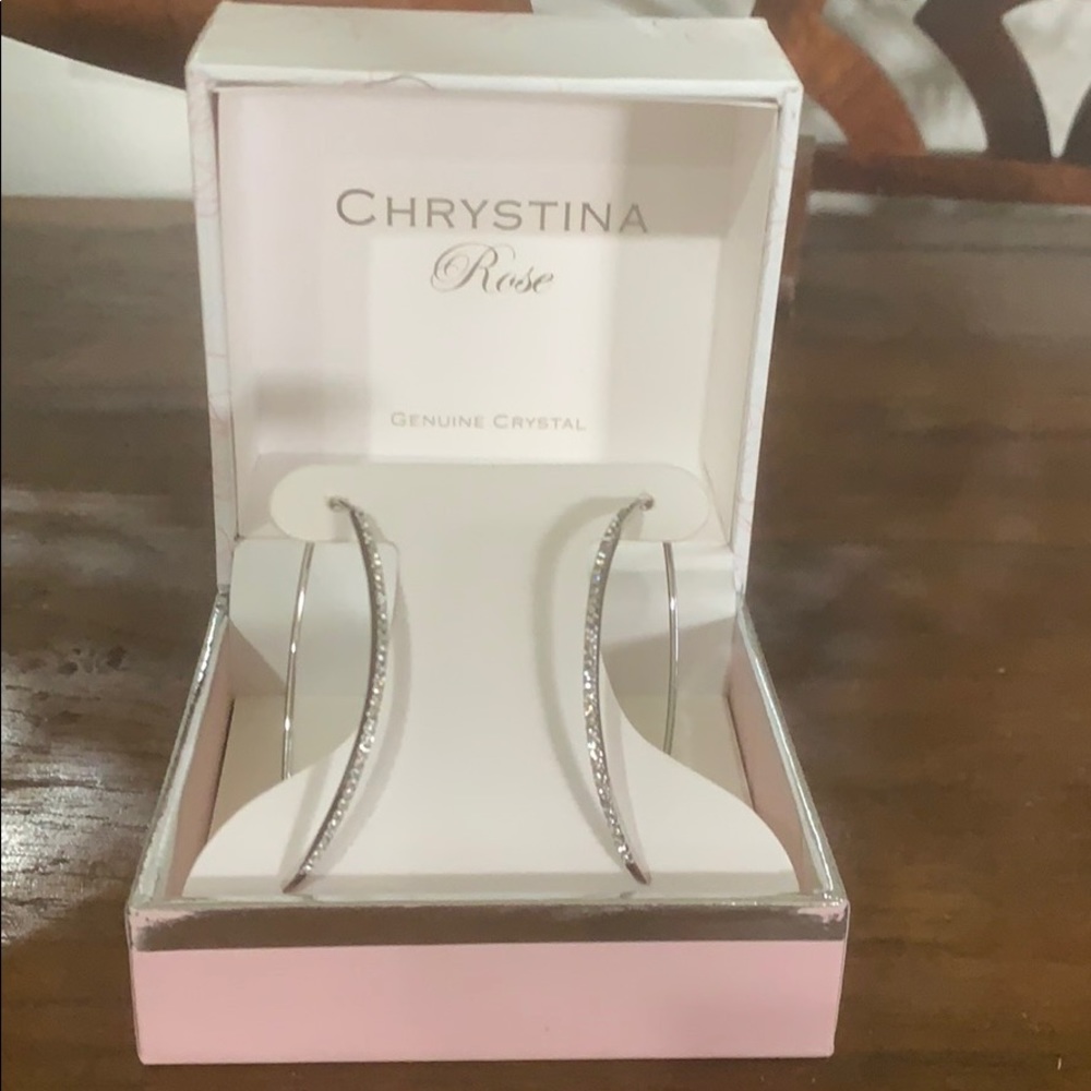 Crystal Dangle hoop earrings